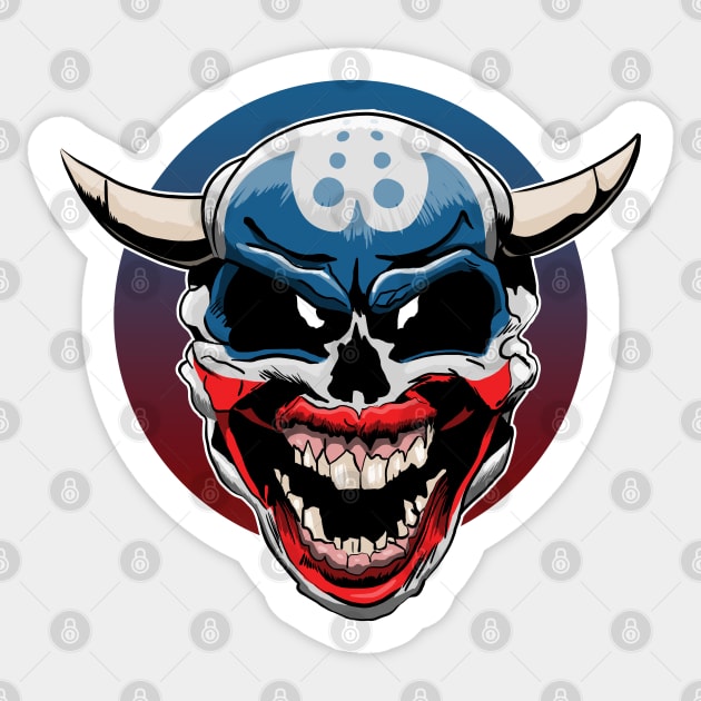 Evil Demon Clown Skull Sticker by TMBTM